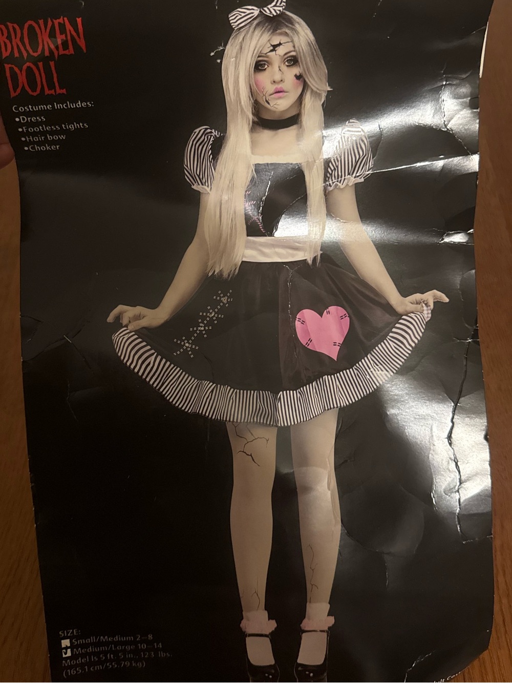 Fun World Broken Doll Halloween Costume Adult Medium/Large 10-14 Dress